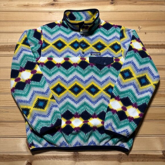 Patagonia Synchilla Snap-T Aztec Twist Fleece Pullover Jacket Women's Small - Picture 1 of 12